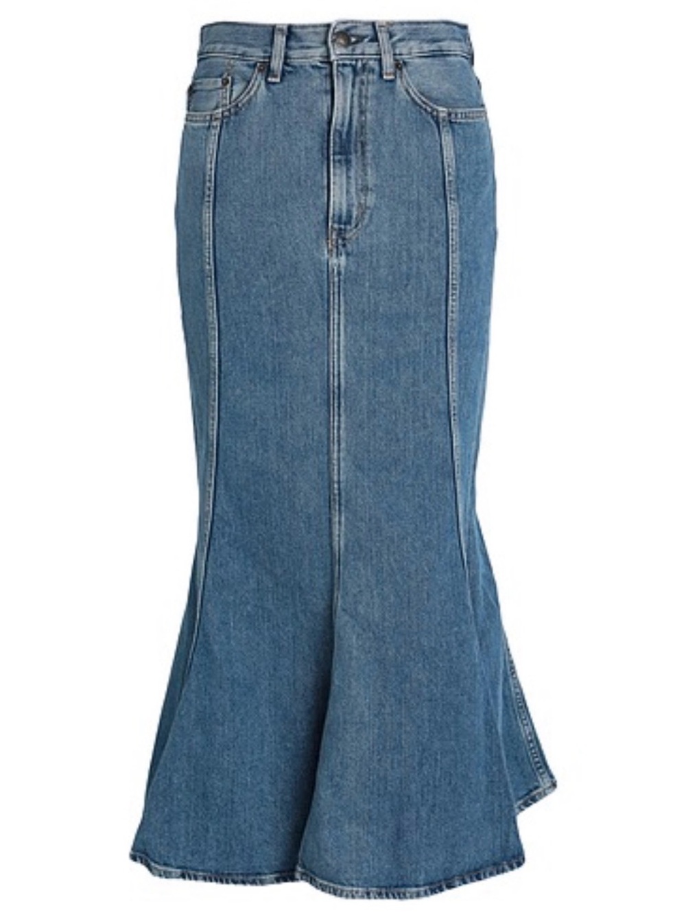COS denim blue fluted skirt